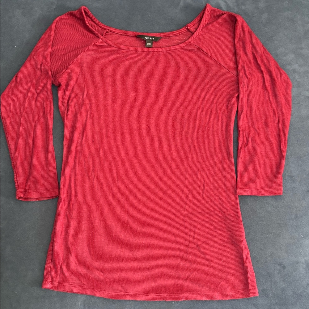 Guess ribbed scoopneck t-shirt